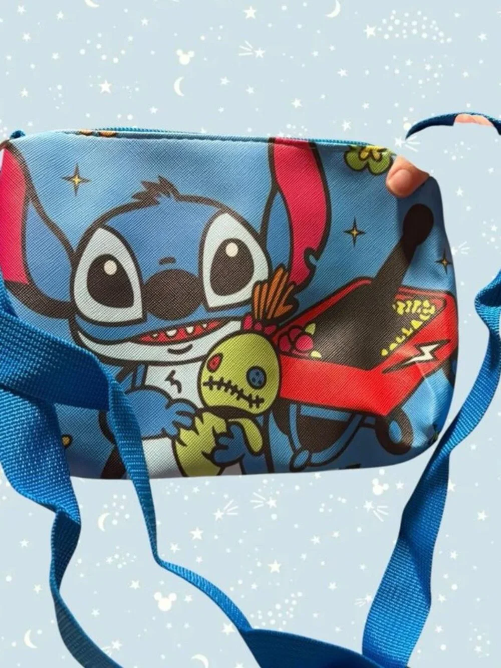 Disney Stitch and Scrump kids crossbody bag with keychain